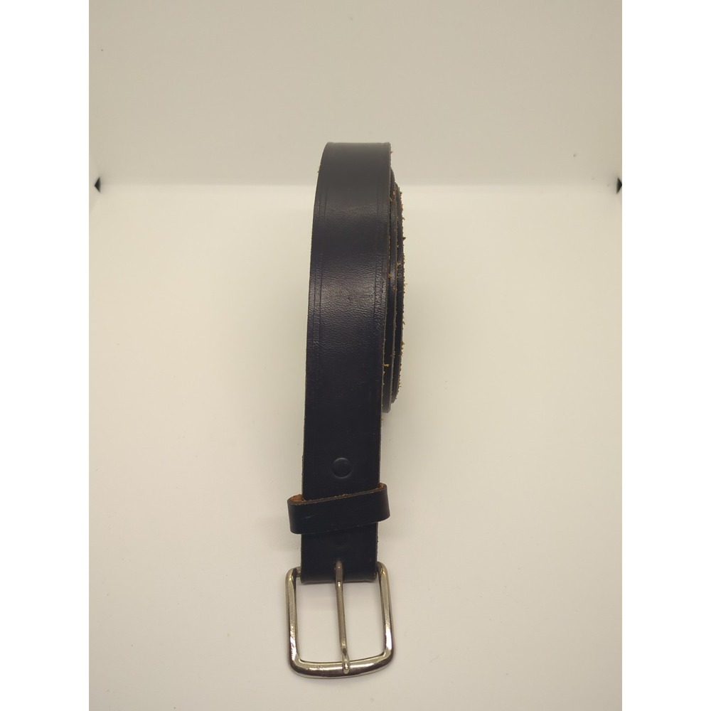 Black Harness Leather Belt Up To 45 Inch